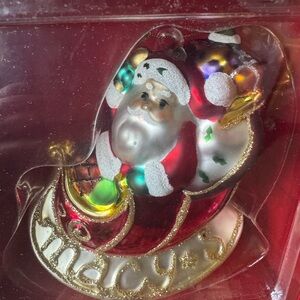 Macys celebration Christmas Santa ornament